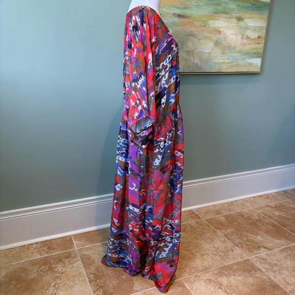Aztec Coastal Dopamine Vibrant Multicolor Stretch Maxi Dress Sz 3X - Picture 4 of 9